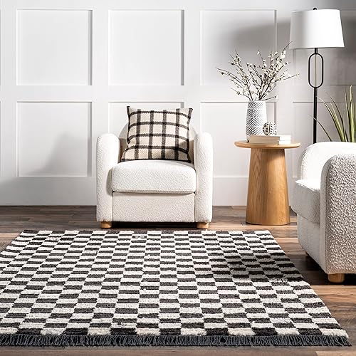 Miniatura 9 de nuLOOM Pania - Alfombra geométrica de 2 x 8 pies para sala de estar, dormitorio, comedor, entrada, pasillo, cocina, color gris oscuro