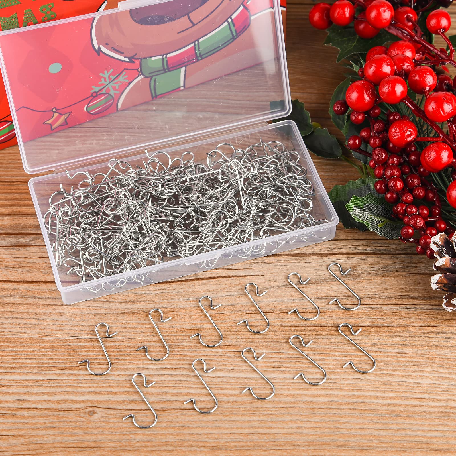 Crochets De Noël En Acier Inoxydable - Lot De 200, Couleur Argent, Pour Décorer Votre Sapin Facilement