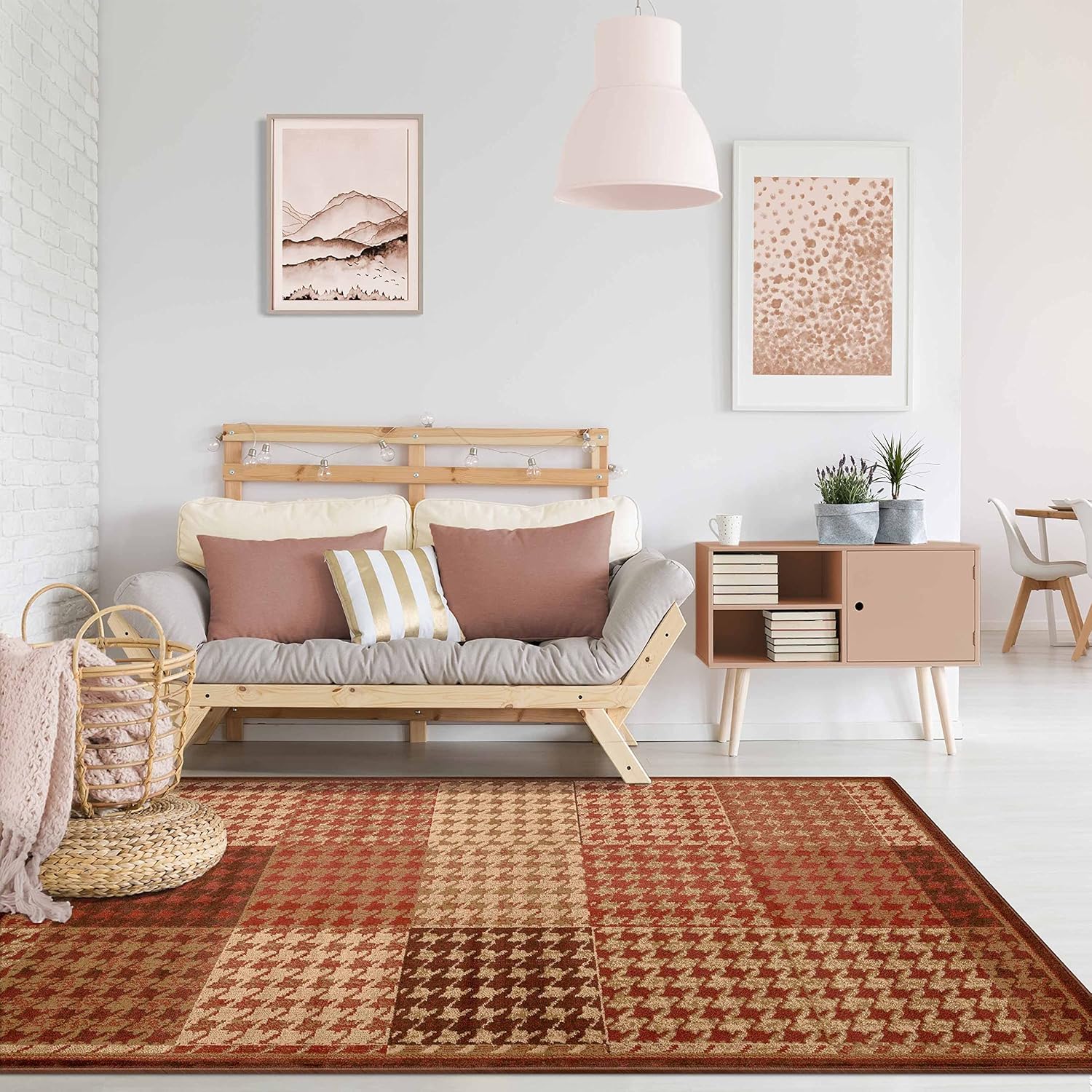 SUPERIOR Indoor Area Rug, Jute Backing, Modern Farmhouse