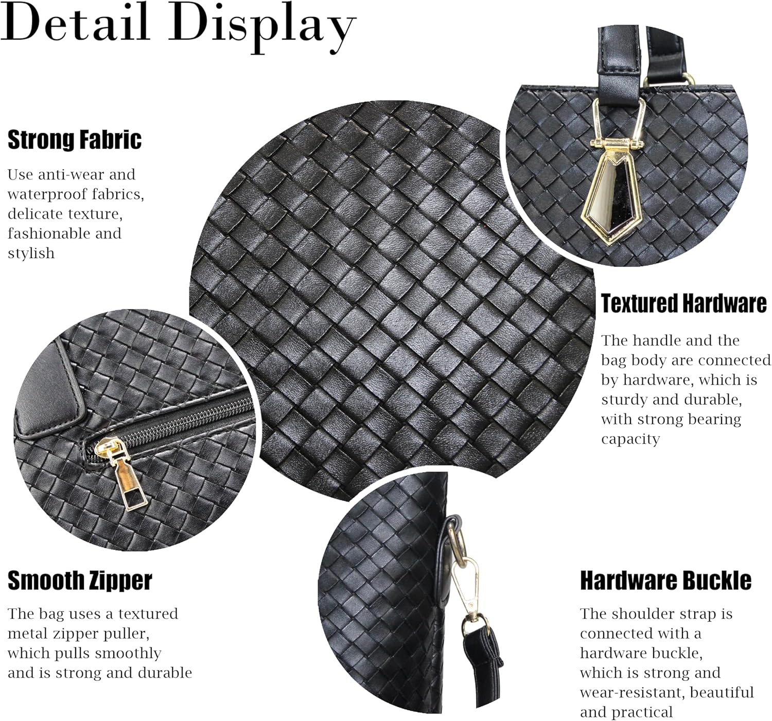 Purses and Handbags for Women Synthetic Leather Tote Crossbody Bags Satchel Purses Set 6pcs | Set, 6pcs, Set, 6pcs - Image 6