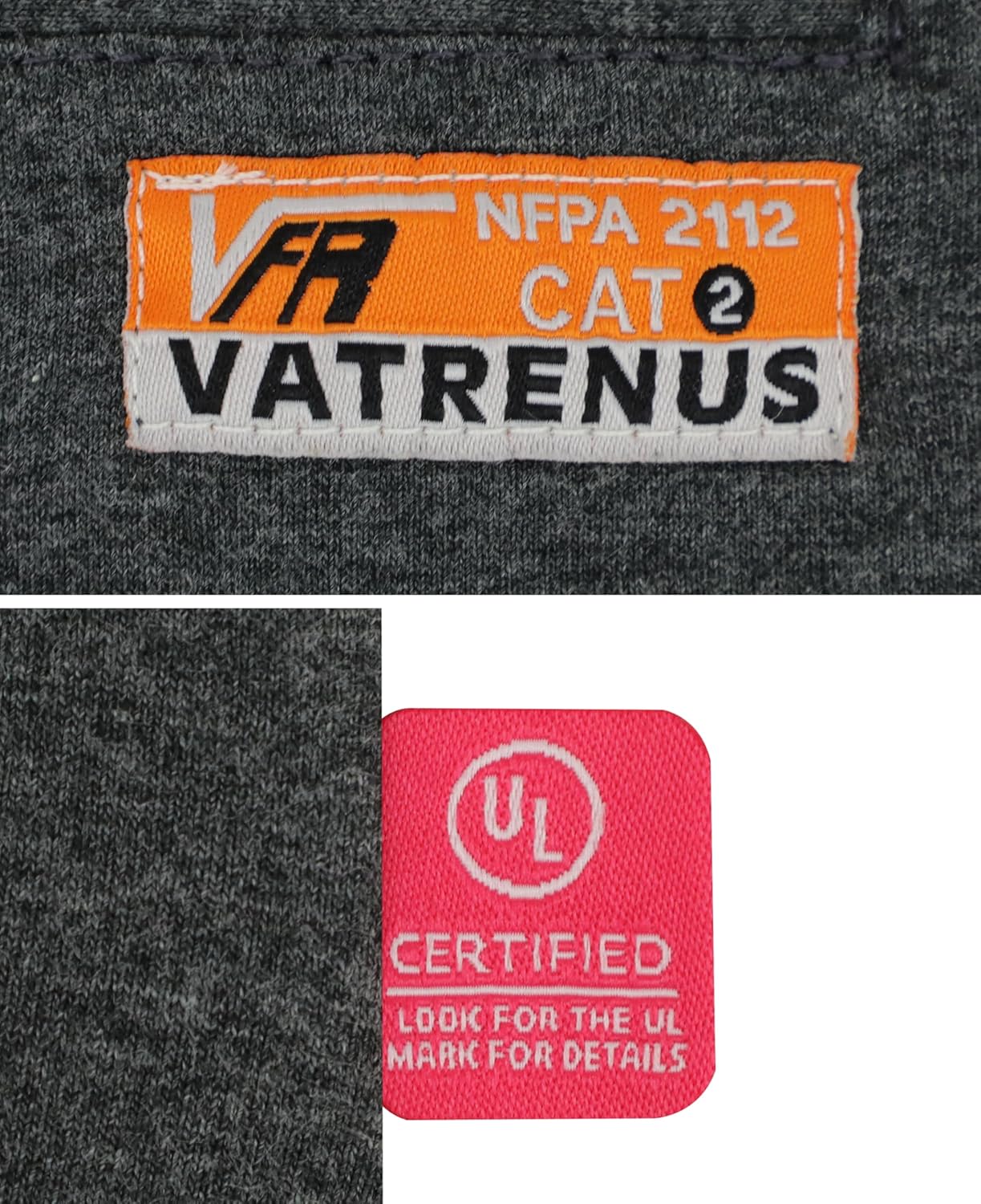 VATRENUS FR Shirt for Men Crewneck Midweight Utility Pocket Fire Resistant Long Sleeve Work Shirts NFPA2112 CAT2 - Image 4