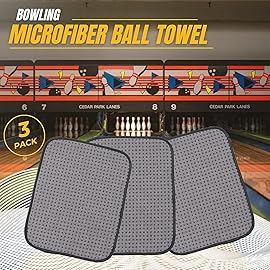 TonGass (3-Pack Microfiber Bowling Ball Towel 10 Inches x 8 Inches Premium Quality Bowling Ball Shammy Pad with Easy-Grip Dots