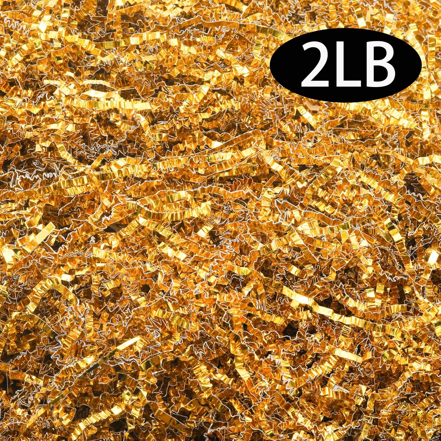 2LB Crinkle Cut Paper Shredded Paper Filler Gold Confetti Shreds for Gift Baskets Gift Box - Image 2