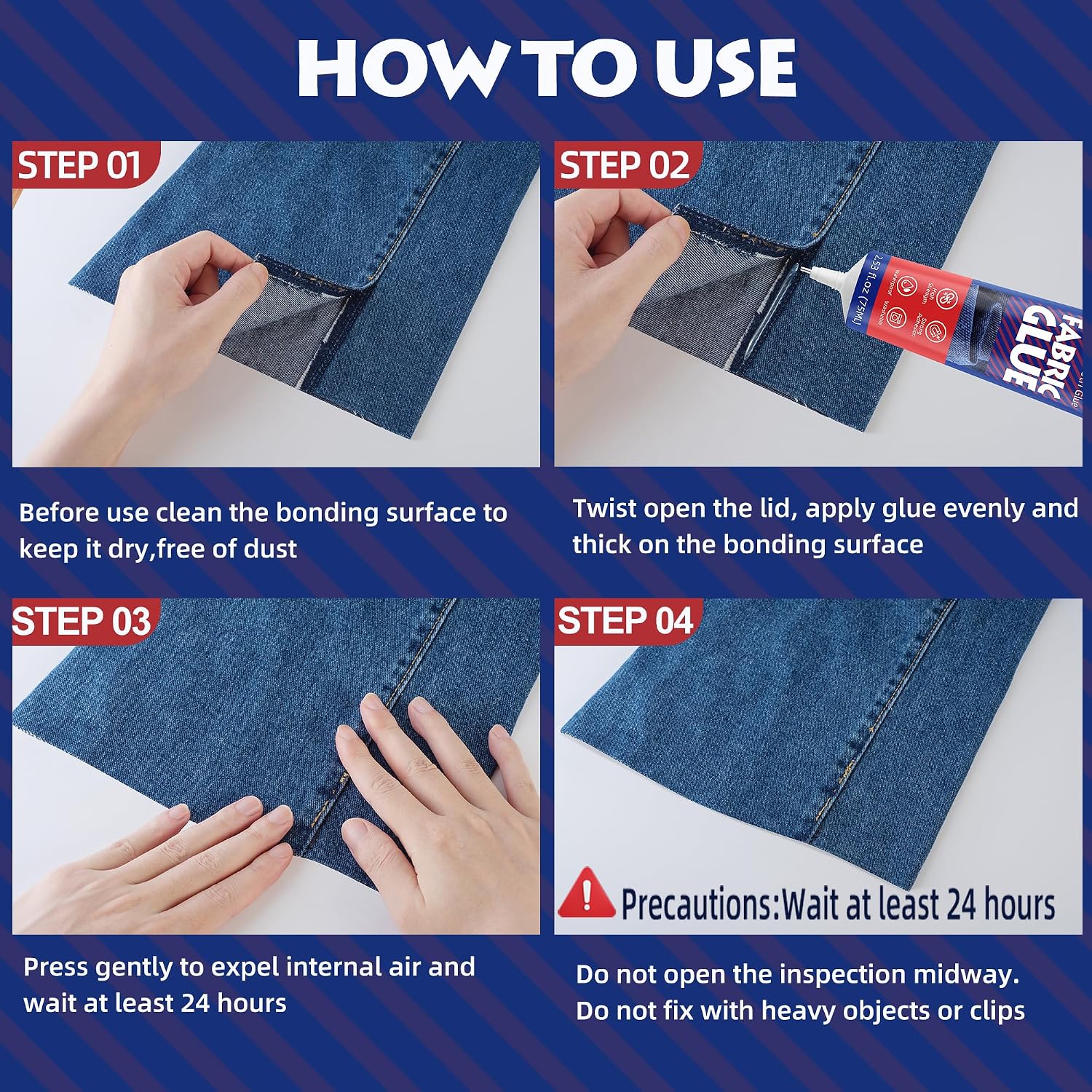 YAFLC Fabric Glue Permanent, Fabric Glue for Patch, Clear Fabrics Adhesive for Clothing Permanent Washable for All Cotton, Denim, Flannel, Polyester 75 ml thumbnail