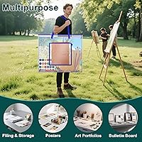 Vista 7 de Bolsa grande de almacenamiento para pósteres, bolsa de arte de 25 x 19 pulgadas con bolsillo para póster, alfombrillas de corte, álbum de recortes