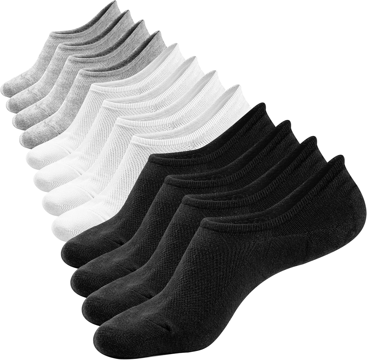 Mottee&Zconia No Show Sock Low Cut Ankle Short Socks for Men Basic Casual Anti-skid Cotton Socks with Non Slip Grips