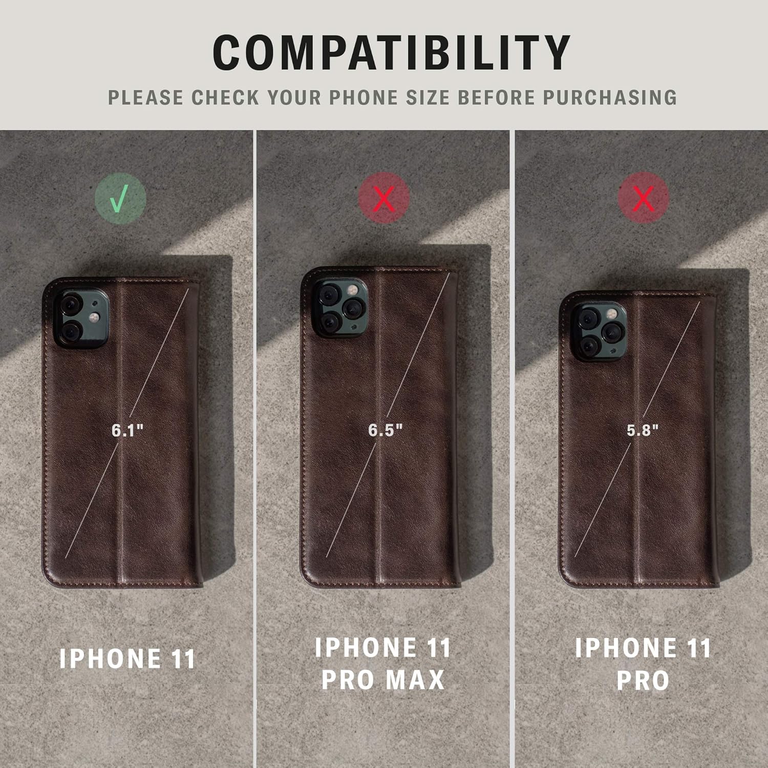 Exсluѕіvе Sресіаl TORRO Cell Phone Case Compatible with Apple iPhone 11 Genuine Quality Leather Flip Cover with [Card Slots] [Horizontal Viewing Stand] [Durable Frame] 6.1 Inch 2019 Release (Dark Brown)