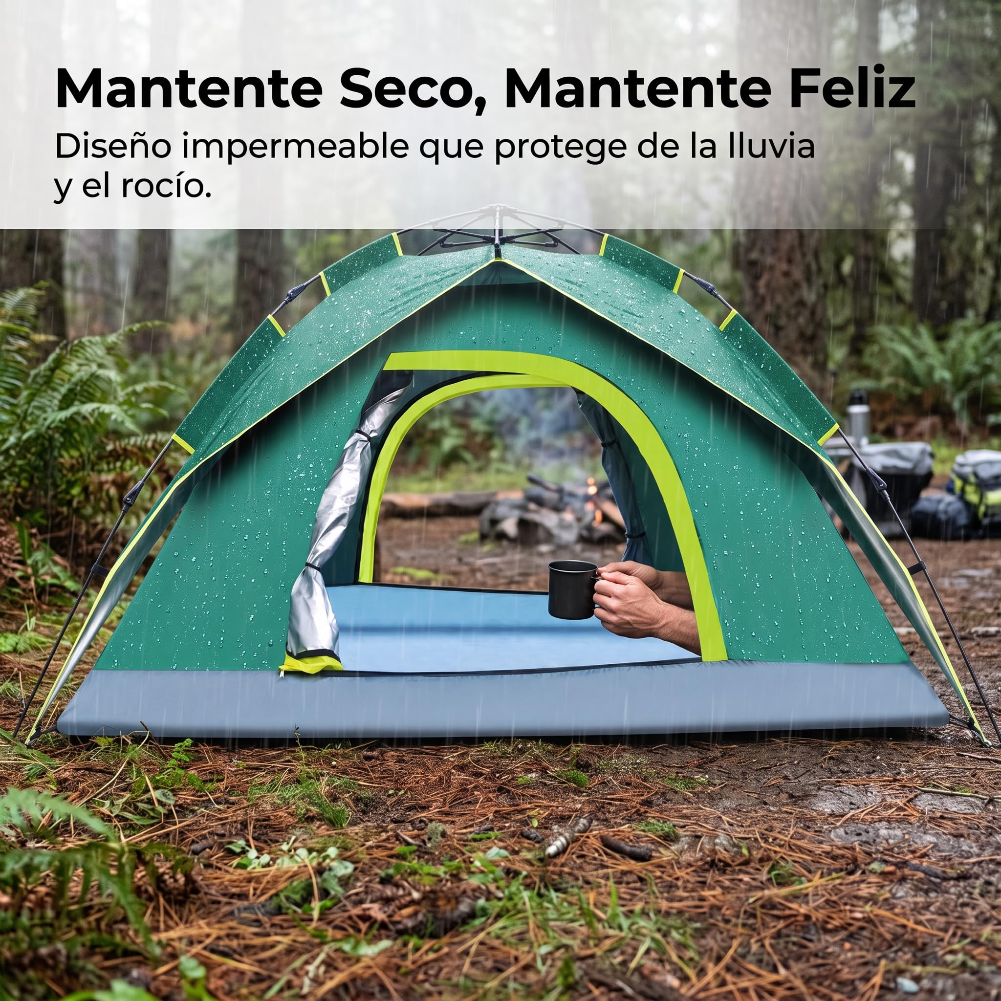 Zelt für 3-4 Personen – Automatisches Camping Zelt, Wasserdichtes Kuppelzelt für Outdoor-Abenteuer