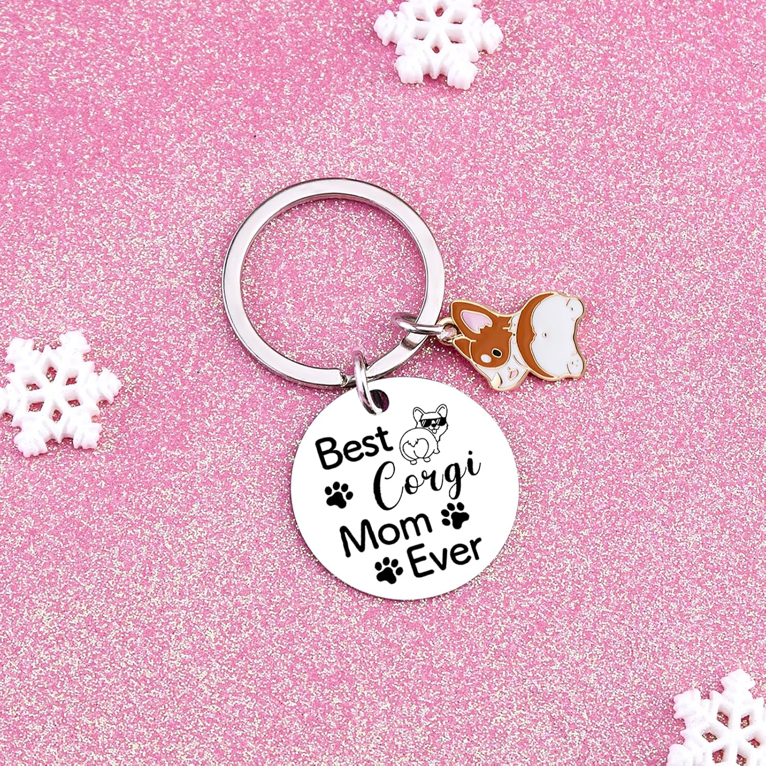 Corgi Gifts for Corgi Lovers Funny Corgis Keychain Corgis Gifts for Women Dog Lover Gift Unique Dog Mom Gift Kawaii Dogs Butt Stuff Best Dogs Mom Ever Keyring