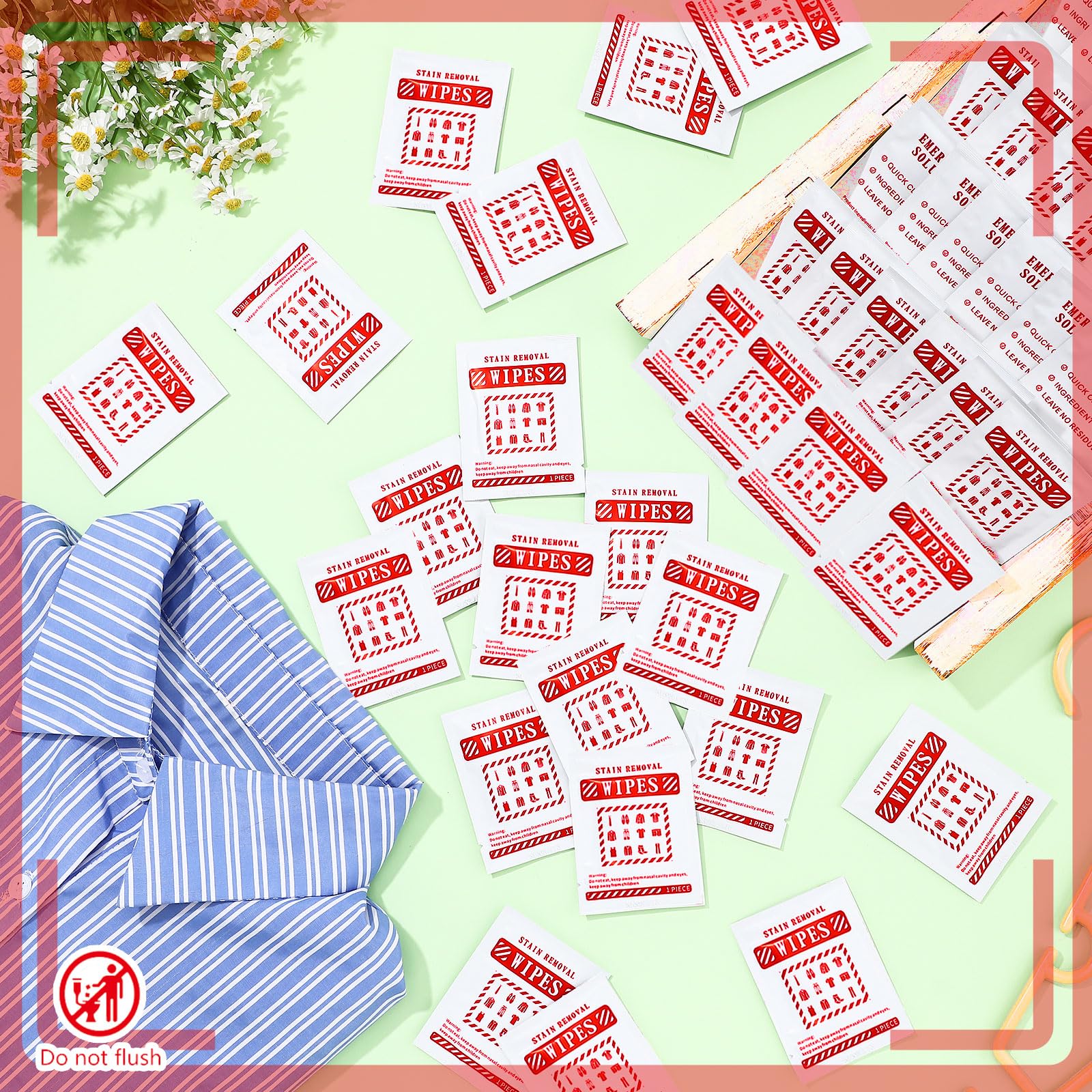 Timgle 200 toallitas quitamanchas envueltas individualmente, quitamanchas para ropa, tela, lavandería, alfombra, comedor desordenado, asiento de coche, tapizado limpio (blanco)