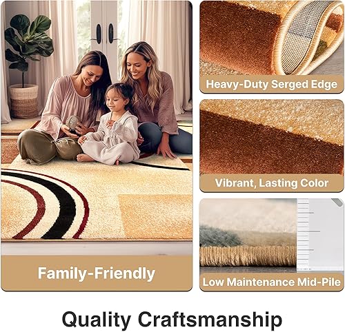 Miniatura 8 de Alfombra con diseño geométrico de arcos y formas de Barclay color rojo