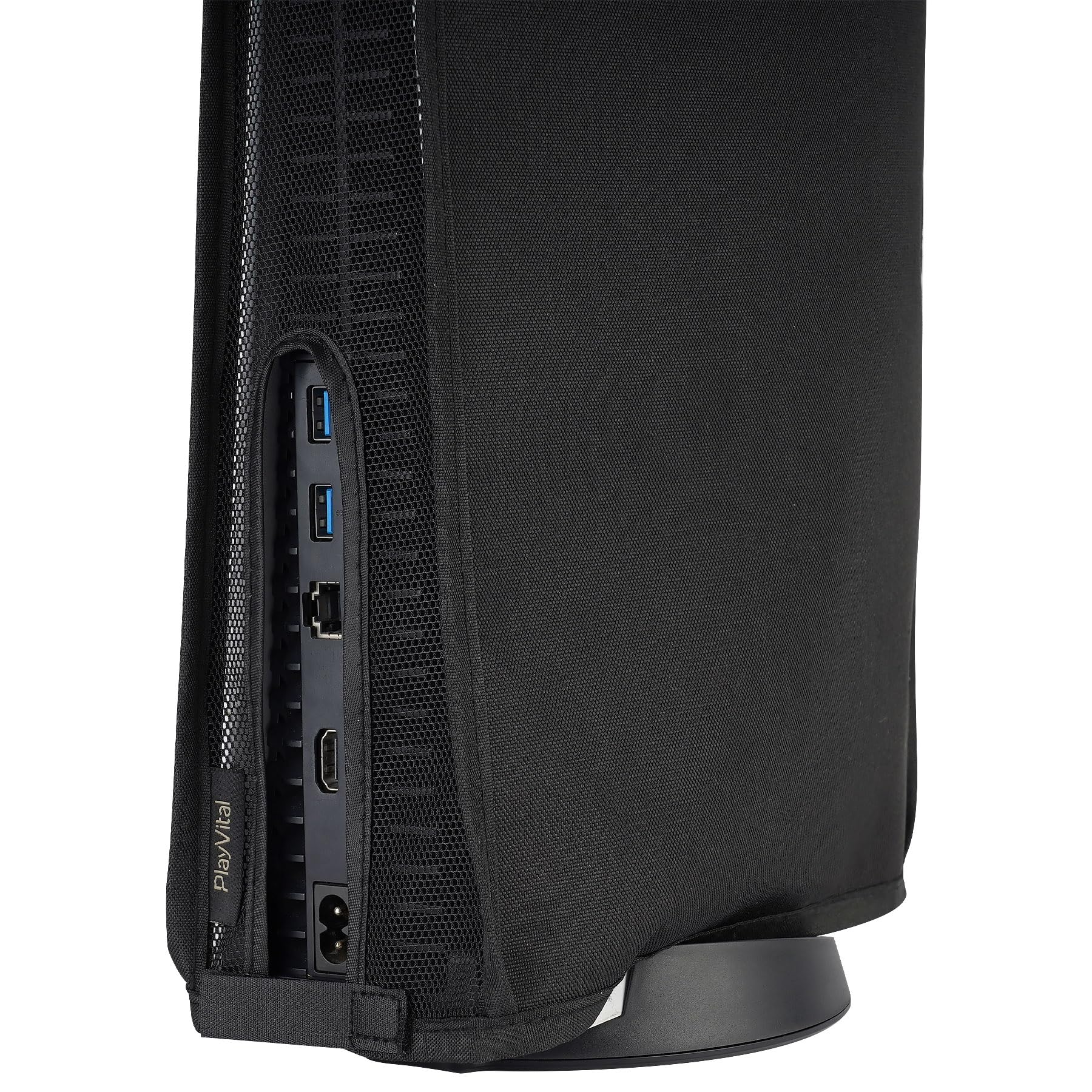 PlayVital Nylon Mesh Dust Cover for ps5, Soft Neat Lining Dust Guard for ps5 Console, Anti Scratch Breathable Cover Sleeve for ps5 Console Digital Edition & Disc Edition - Black — view 9