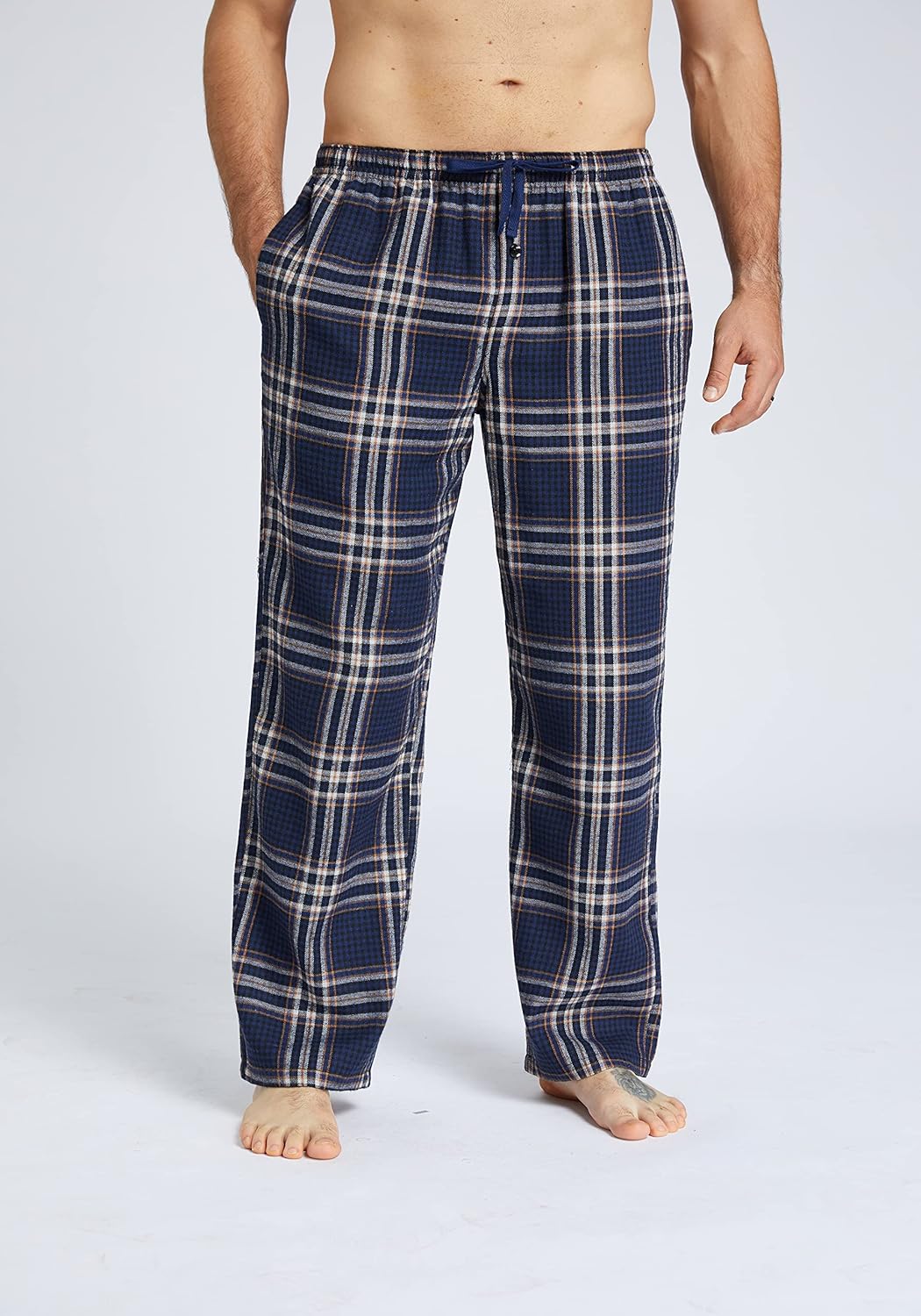 JupiterSecret Mens Pajama Pants Set Flannel Cotton Sleep & Lounge Pants, PJ Bottoms with Pockets and Button Fly 3 Pack - Image 2