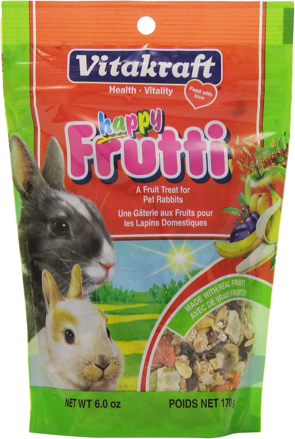 Vitakraft Rabbit Happy Frutti Treat, 6.0 Ounce Pouch