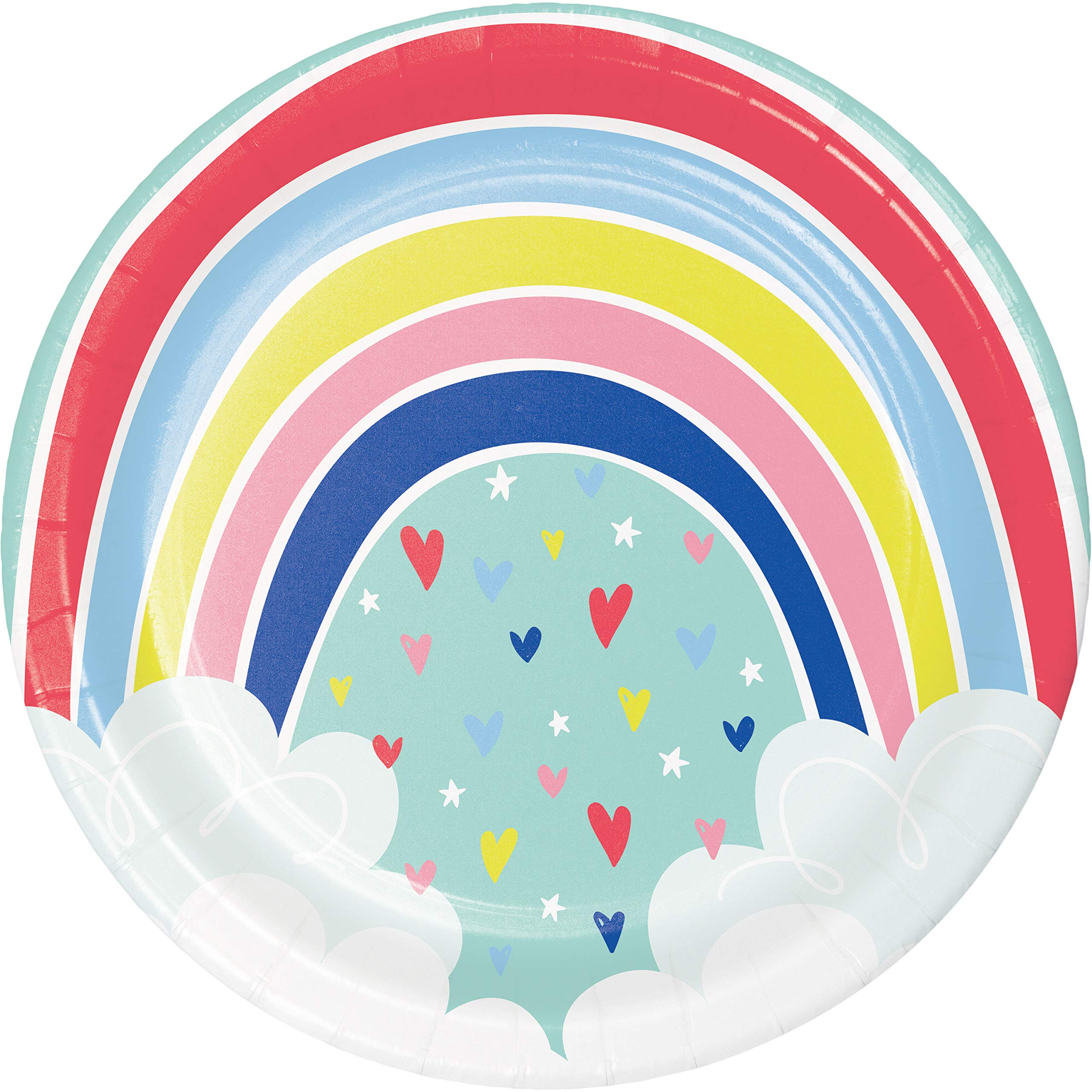 Creative Converting Over The Rainbow Dinner Plate 8-Piece, 8.75-Inch Diameter