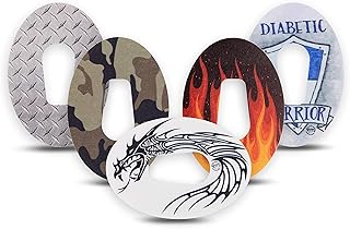 ExpressionMed - Adhesive Patches for Dexcom G6 (Pack of 5) - Made in The USA, Waterproof, Non-Fraying, Pre-Cut CGM Sensor Tapes (Warrior Variety Pack)