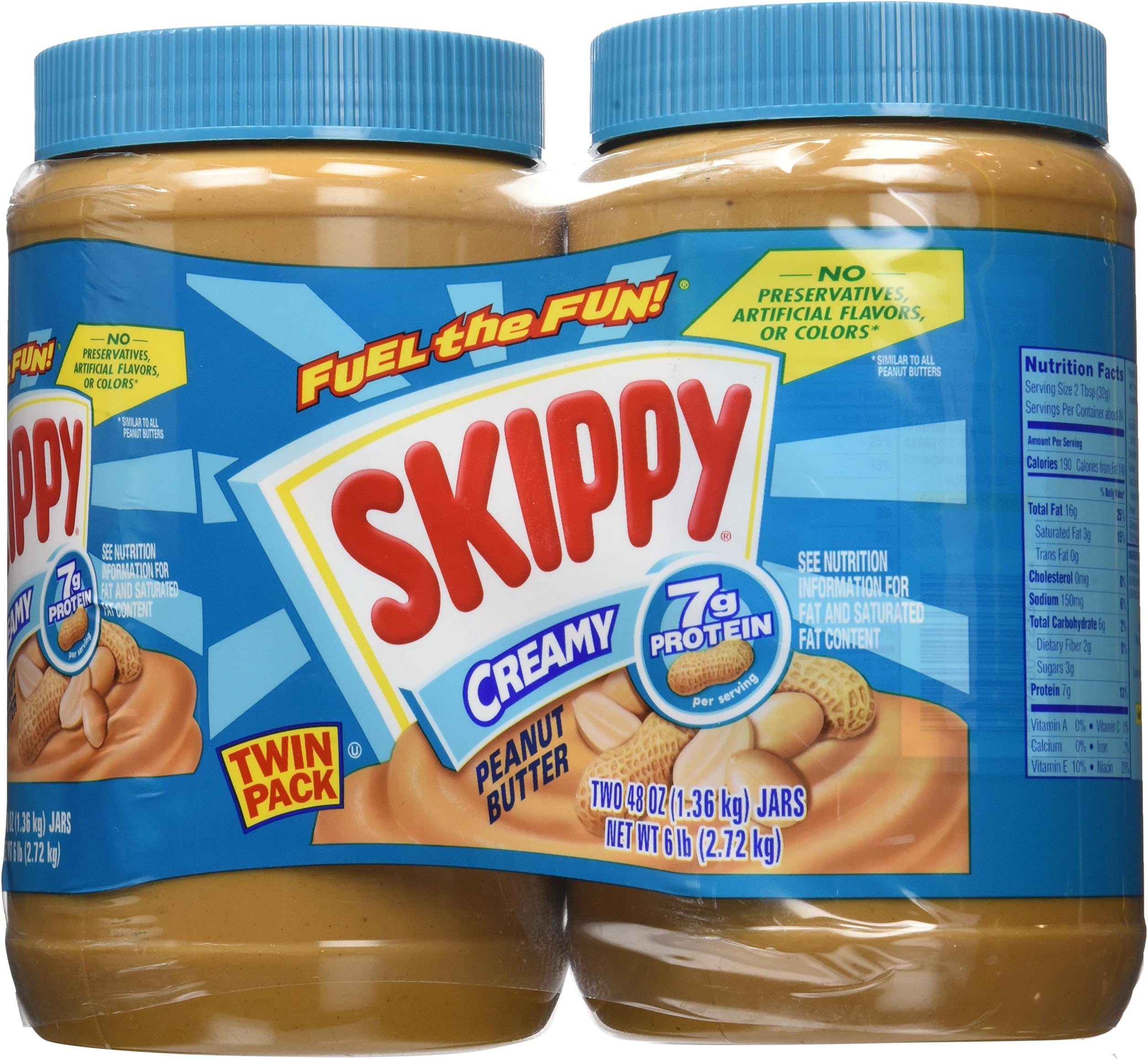 Skippy Creamy Peanut Butter - Creamy 48 oz. (Pack of 2)