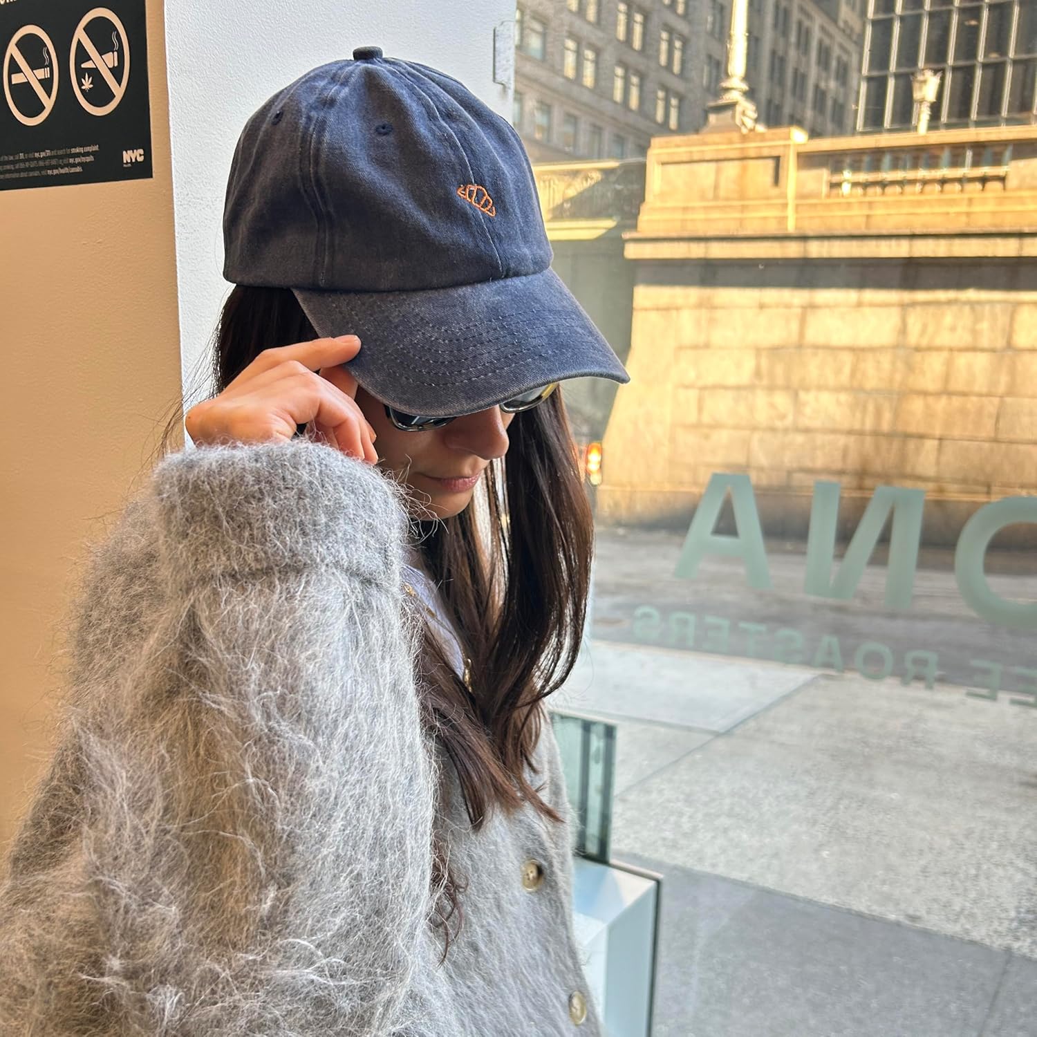 Shapes Studio Croissant Washed Cotton Baseball Cap, Navy Blue, Army Green, Coffee Brown,Birthday Gift