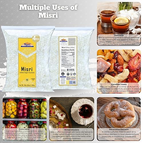 Miniatura 26 de Rani Misri (cristales de azúcar indios) 7 oz (200 g) ~ Todo natural Apto para gluten Sin colores Vegano Kosher Origen indio