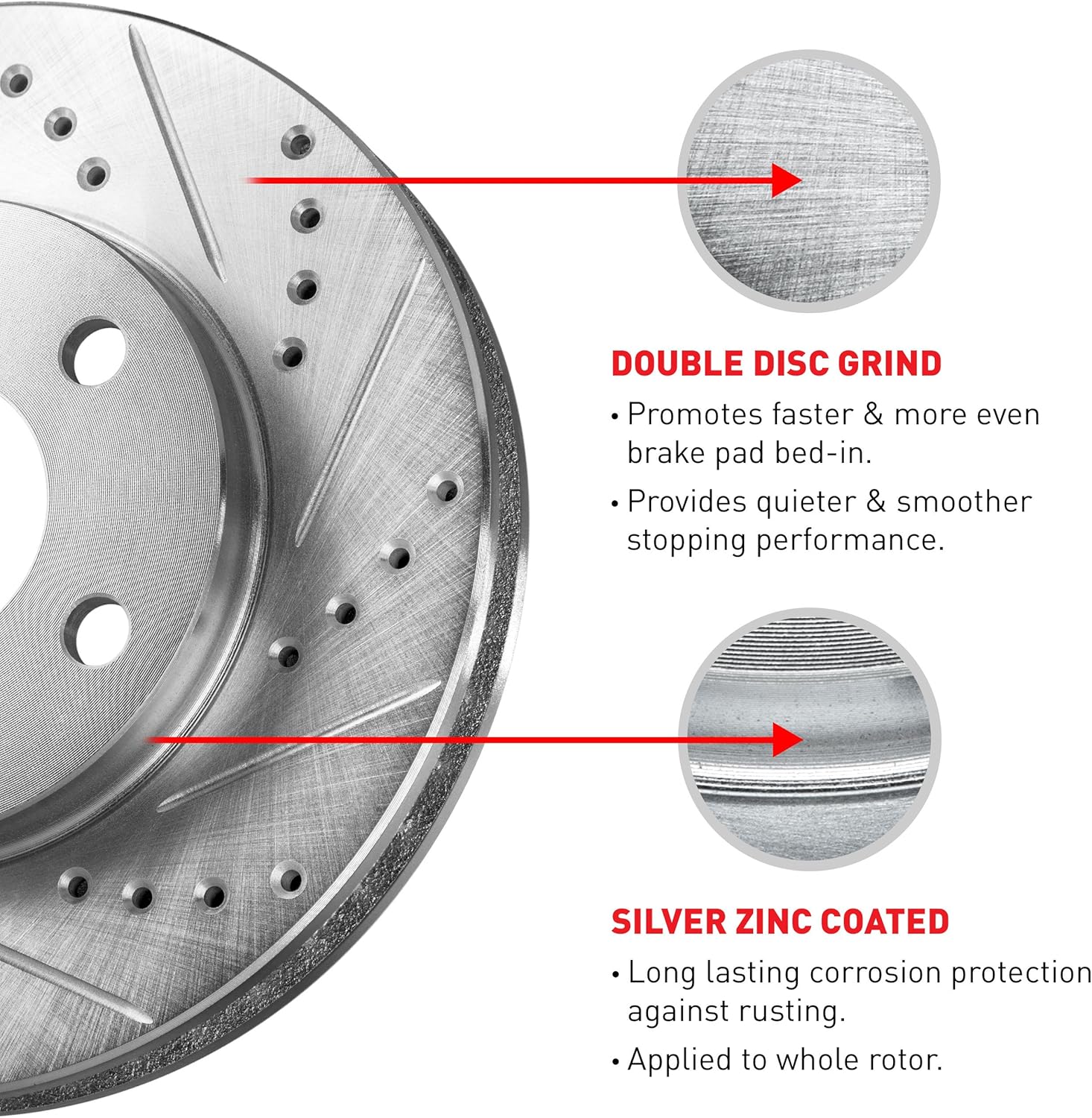 R1 Concepts Front Brake Kit For 2016-2021 Lexus RX350, RX450h; 2018-2021 Lexus RX350L, RX450hL; 2020-2021 Toyota Avalon [Specific Model]| Ceramic Brake Pads and Rotors Kit