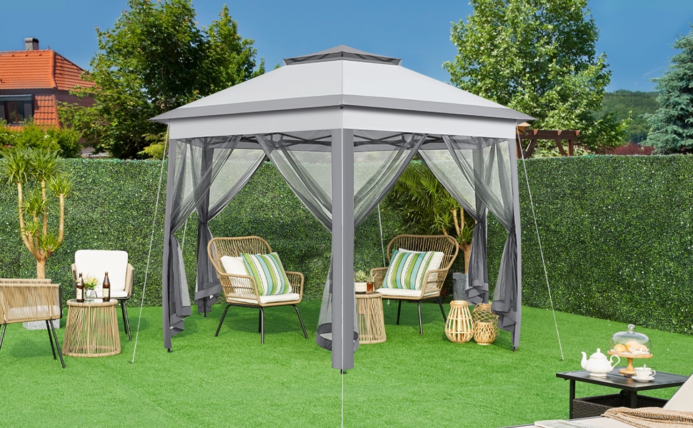 Amazon.com : Yaheetech 13×13 Pop-Up Patio Gazebo Tent W/Mesh
