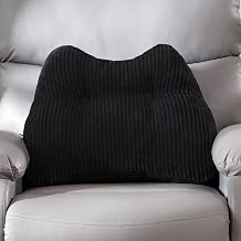 Lumbar Support Pillow for Recliner Chair/Accent Chair/Couch/Office Chair, Tufted Corduroy Back Support Cushion for Elderly, M-Shaped Recliner Cushions for Back Rest, Pain Relief, Reading, Black