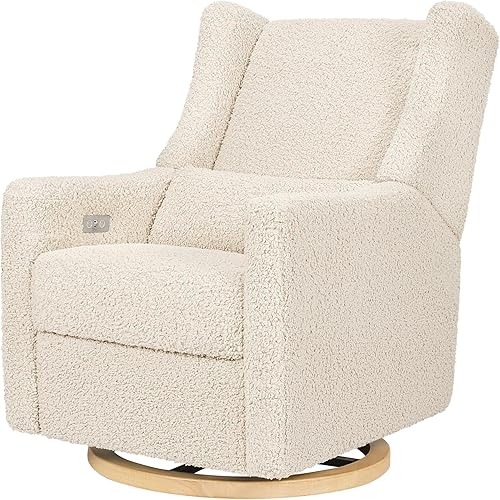 Miniatura 24 de Babyletto Kiwi, reclinable eléctrico y deslizador giratorio con puerto USB en tela de rendimiento de playa, repelente al agua y resistente a