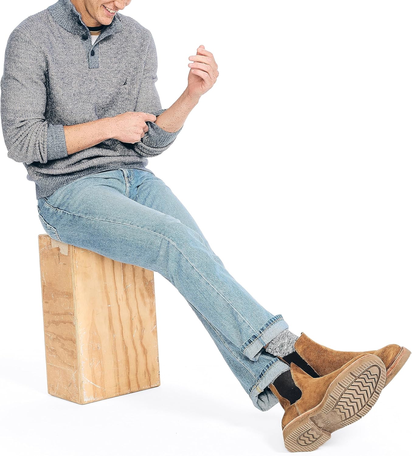 Nautica Men's Nautica Sustainably Crafted Waffle Mock-Neck Sweater