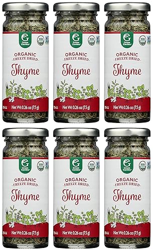 Green Garden Tomillo orgánico liofilizado, hojas de tomillo orgánico liofilizadas, condimento de tomillo, 0.00 oz de azúcar añadido, sin gluten,
