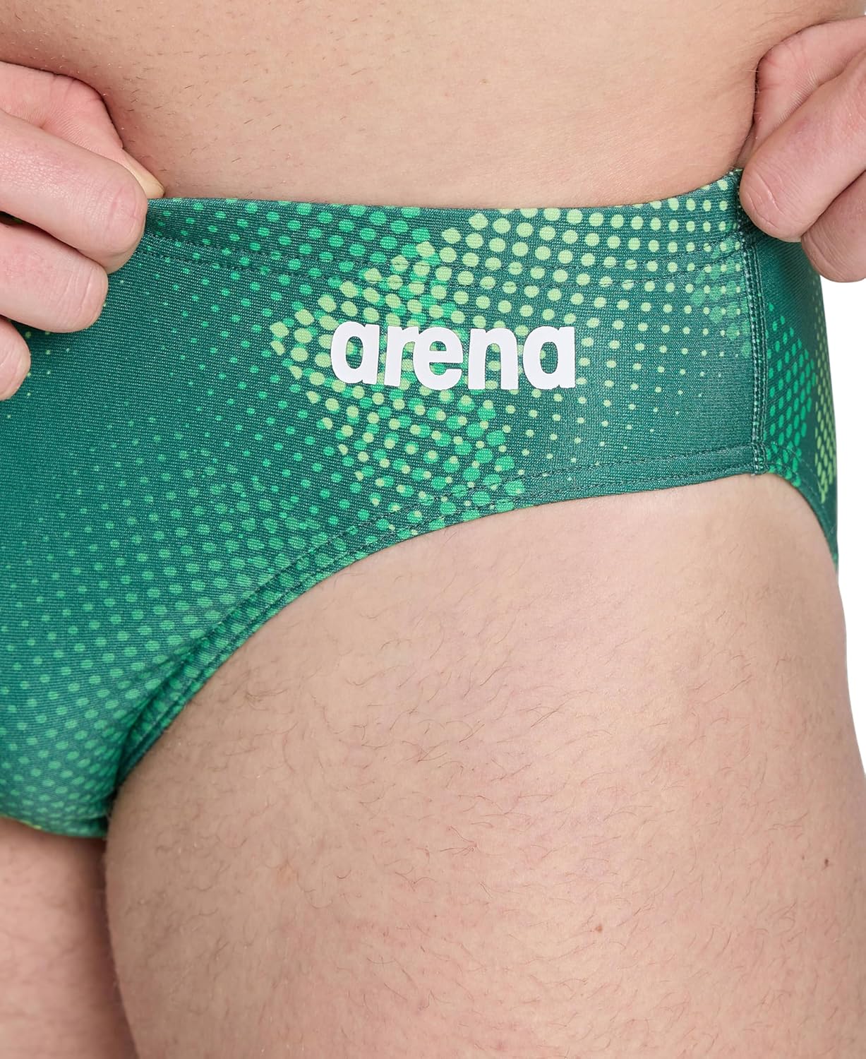 ARENA Men’s Swim Brief Halftone Team Print MaxLife Athletic Swimwear Professional Training Swimsuit Sports Bathing Suit