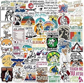 Jujutsu Stickers Brazilian Jiu-Jitsu Sticker for Water Bottles Laptop Luggage Phone, Cute Sport Decals for Adults Teens Vinyl Waterproof Decals Cool Stickers (Jitsu)