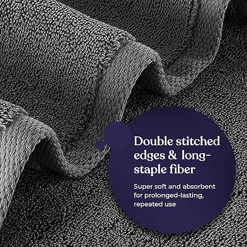 Miniatura 10 de Linen Republic Juego de 8 toallas de baño, 100% 2 toallas de baño de lujo, 2 toallas de mano y 4 paños de lavado, ultra suaves y absorbentes,