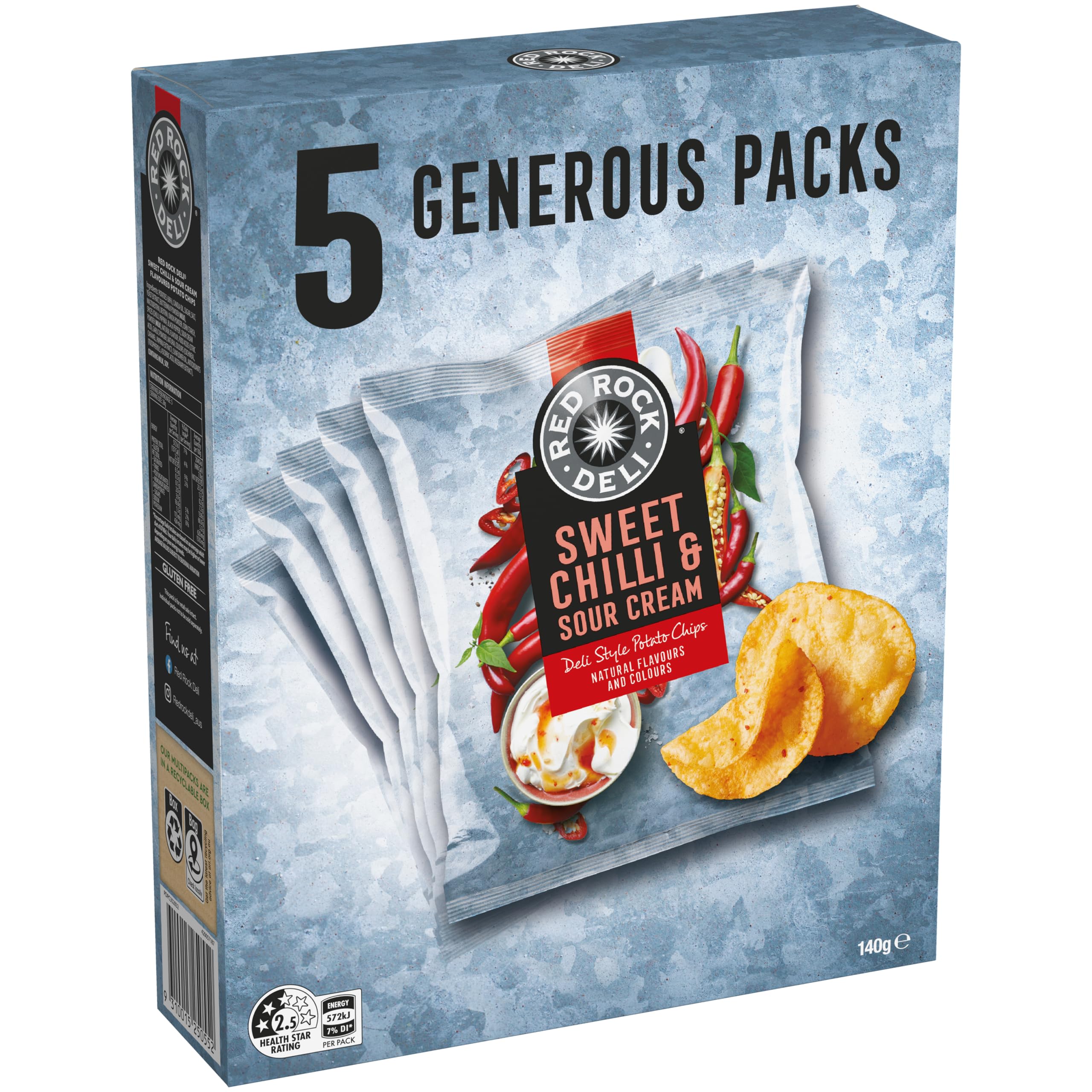 オーストラリア　red rock deli 4種セット Red Rock Deli Potato Chips Lunchbox Multipack Sweet Chili & Sour
