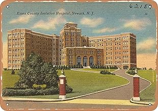 7 x 10 METAL SIGN - New Jersey Postcard - Essex County Isolation Hospital, Newark, N. J. - Vintage Rusty Look