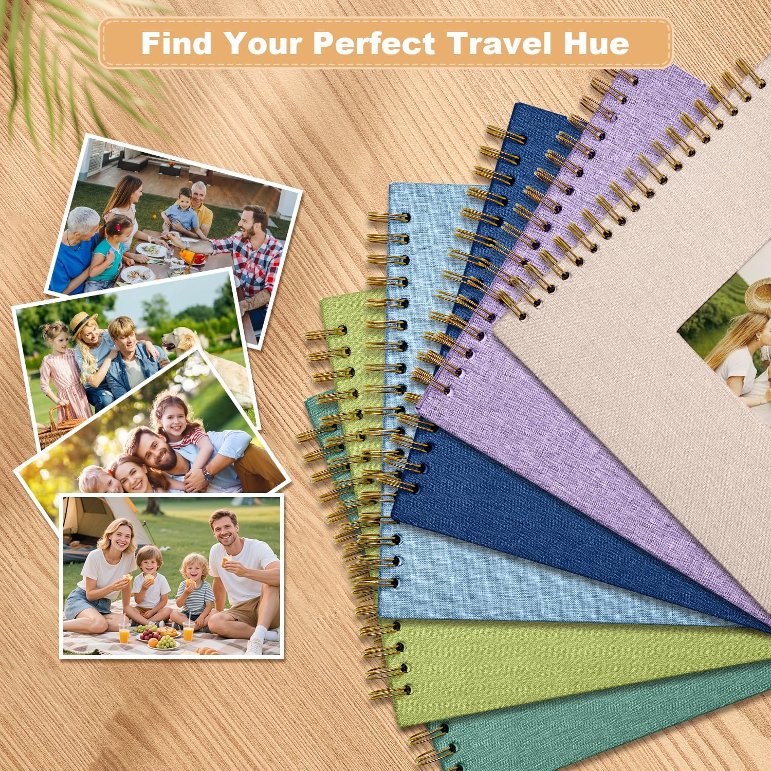 Scrapbook Photo Album Linen Cover, 8 x 8 Inch Hardcover Kraft White Pages Memory Book, for Travel Wedding Guest Book Christmas Baby Shower (20 Sheets/ 40 Pages,Beige)