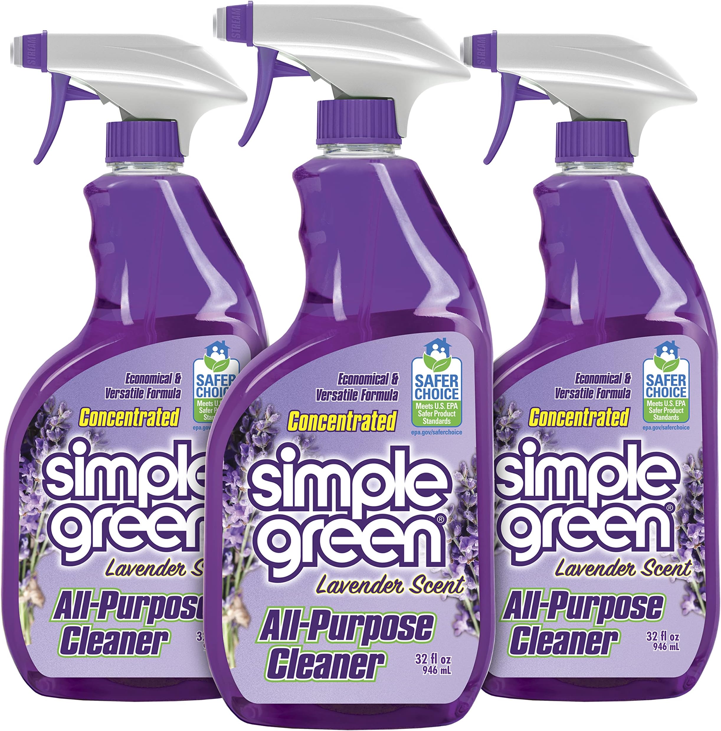Simple Green AllPurpose Cleaner, 32 Fl Oz (Pack of 3), Lavender, 96 Fl Oz