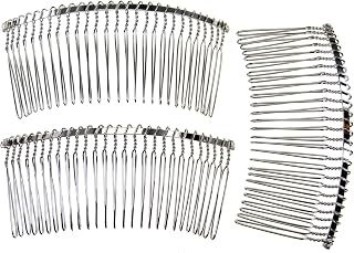 Enchanted Brides 27 Teeth Fancy DIY Metal Wire Hair Combs for Bridal Wedding Veil Combs(#C265svx3)