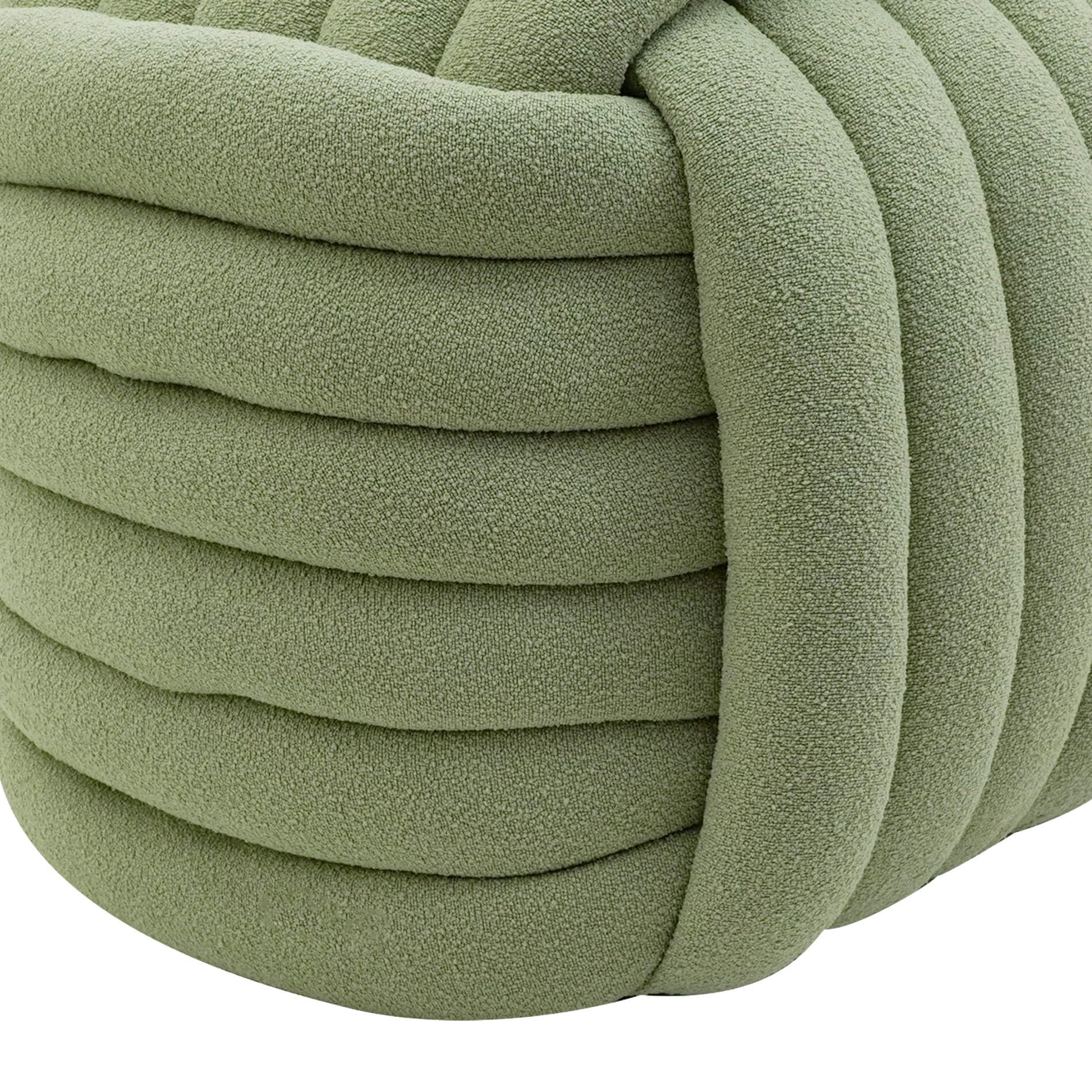 Rebecca Mobili Pouf Moderno, Pouf a Gomitolo, Verde, Tessuto Poliestere MDF, Design Originale, Poggiapiedi, per Salotto - Misure HxLxP: 45 x 50 x 50 cm - Art. RE7051