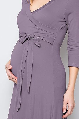 Miniatura 4 de My Bump Vestido largo cruzado de maternidad (fabricado en Estados Unidos)