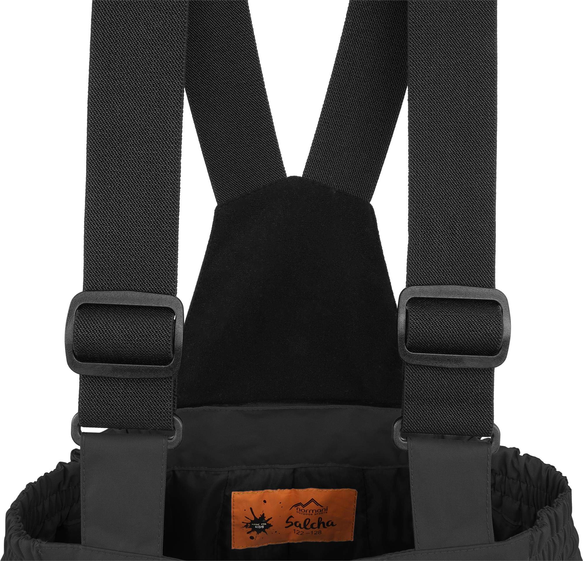 normani Kinder Winterhose mit Hosenträgern - wasserdichte Schneehose Skihose gefütterte Thermohose mit abnehmbaren Hosenträgern für Junge und Mädchen