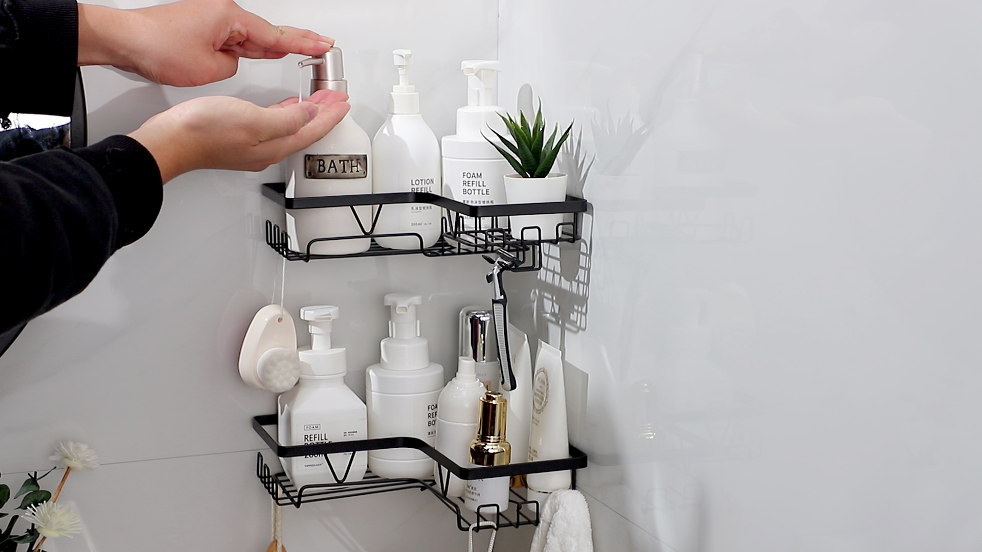 étagère Salle De Bain Sans Perçage 2 étagères De Douche NOSTHEART Sans