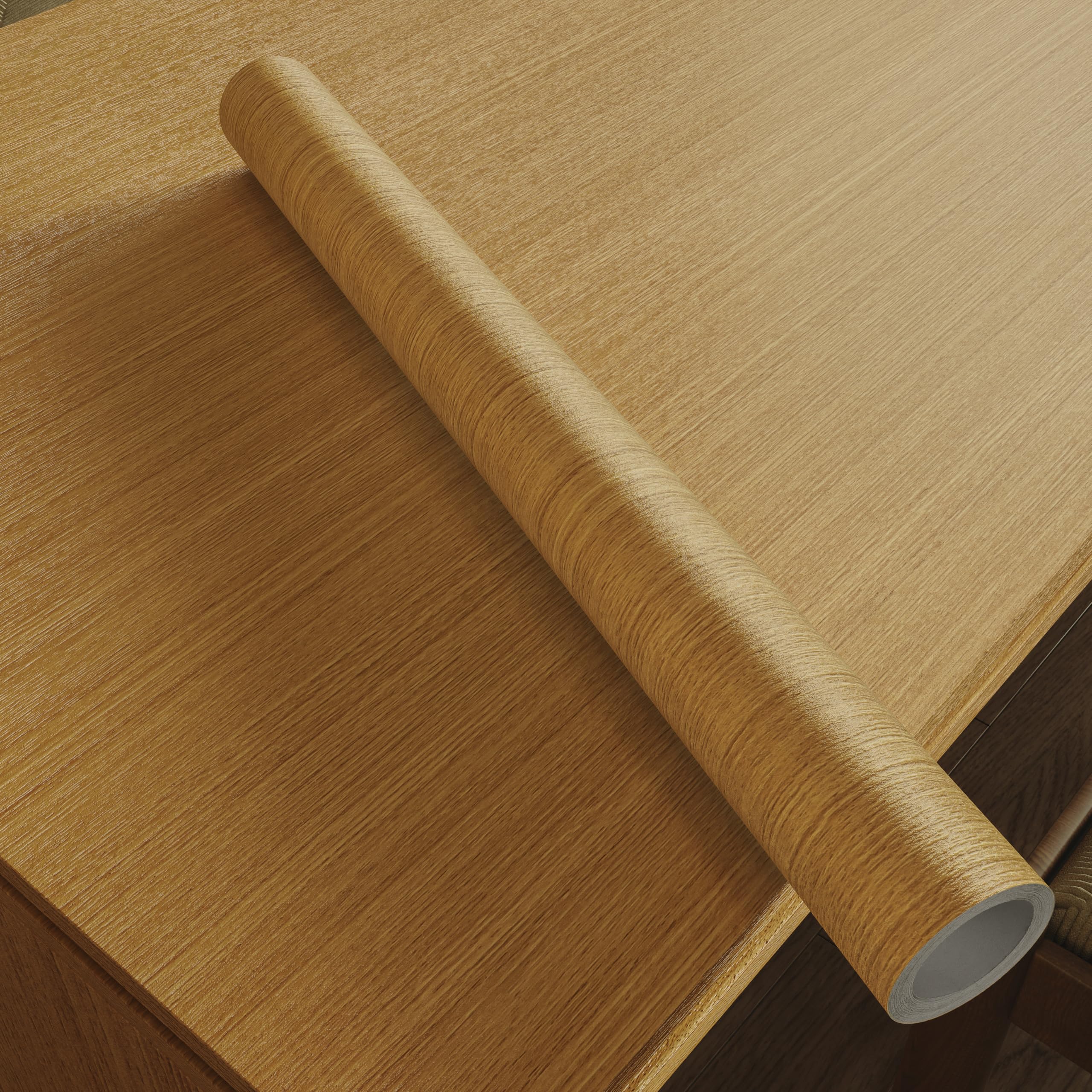 Papier peint en bois marron autocollant, film vinyle pour rénovation meuble 10m