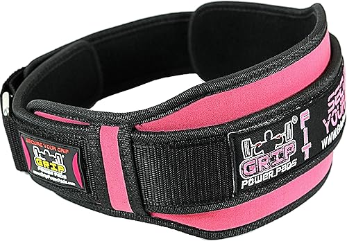 Grip Power Pads Cinturón de levantamiento de pesas PRO para mujer levantamiento olímpico de 5 pulgadas de ancho soporte de espalda para