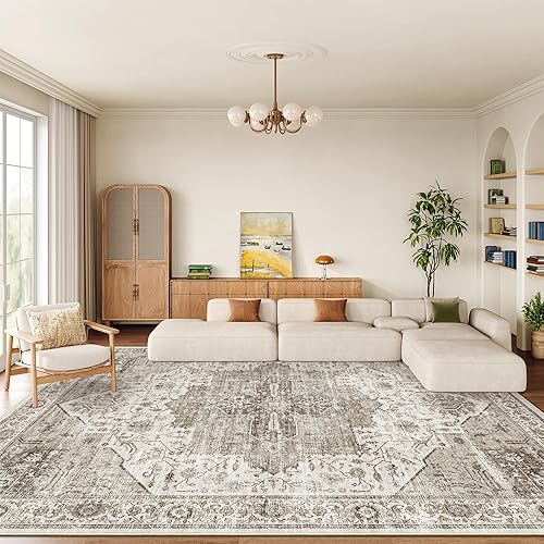 xilixili Alfombra de área de 6 x 9 pies, con parte trasera antideslizante, lavable, resistente a las manchas, para sala de estar, dormitorio y