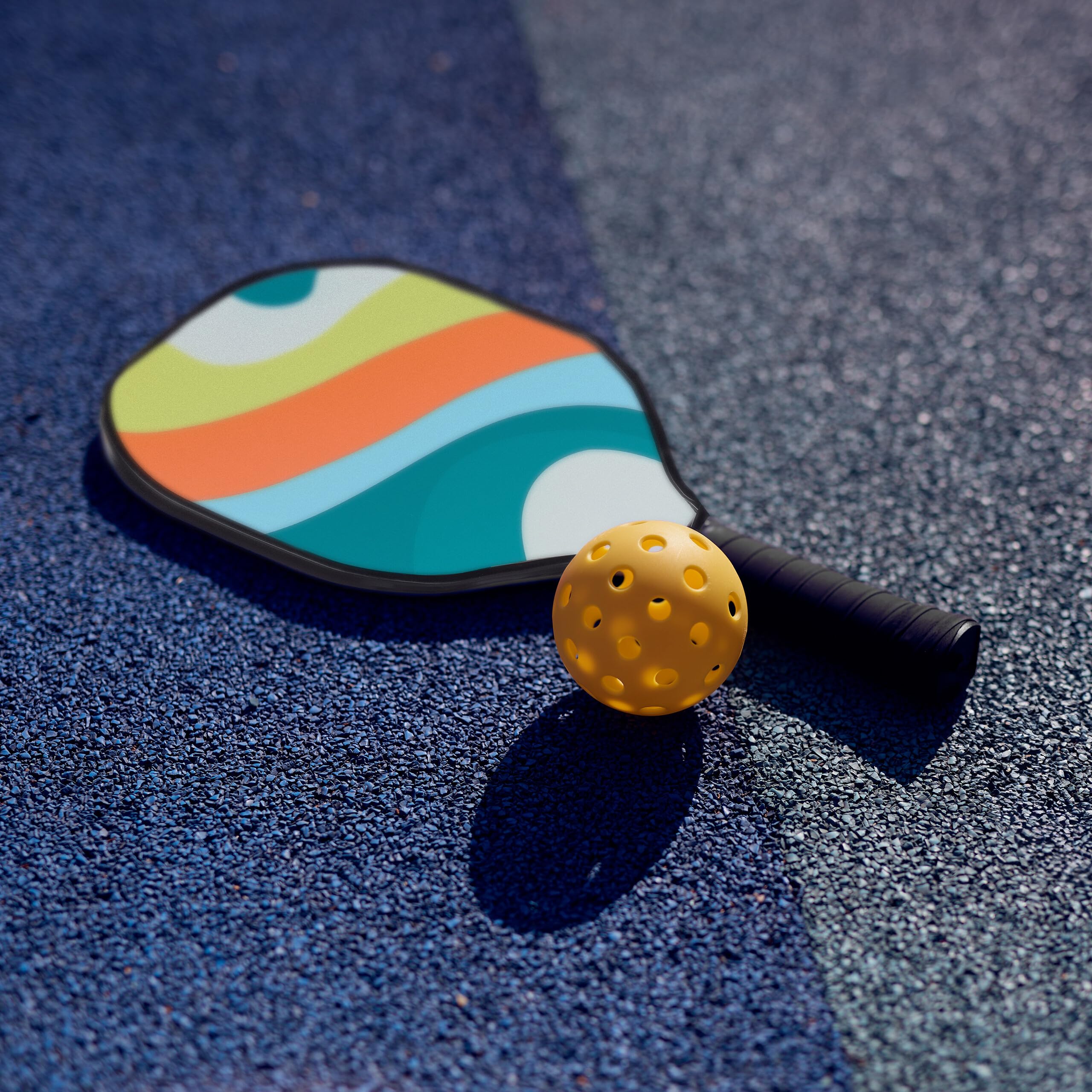 Relaxdays Lot de Pickleball, 4 Raquettes & 8 balles, Jeu USA, Adultes, avec Sac de Transport, Bois, Multicolore
