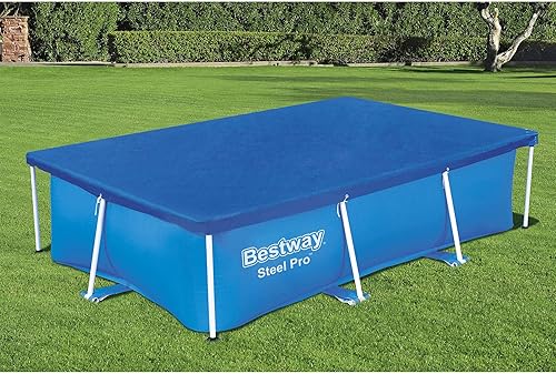 Miniatura 5 de Bestway 58105 Flowclear Pro - Cubierta rectangular de polietileno resistente a los rayos UV sobre el suelo de 102 x 67 pulgadas, con cuerdas, color