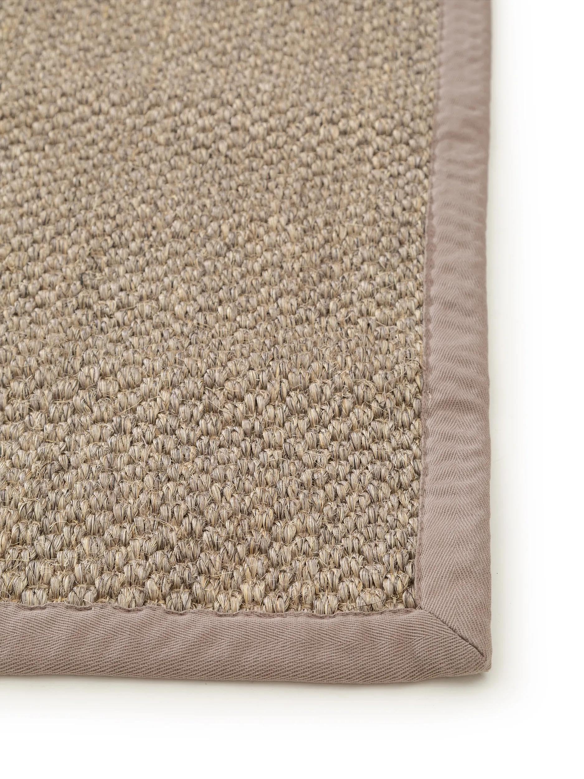 benuta Tappeto in sisal Pure Greta, grigio, 160 x 230 cm, 100% sisal, rettangolare e in stile: bordatura, tinta unita, Natural Living, Scandi Living – facile da pulire per soggiorno, camera da letto