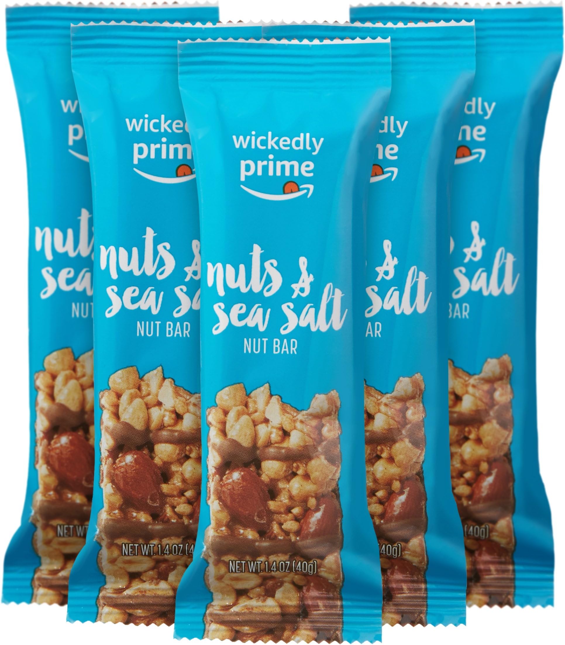 Wickedly Prime Nut Bar, Nuts & Sea Salt, Gluten Free, 1.4 Ounce (Pack of 5)