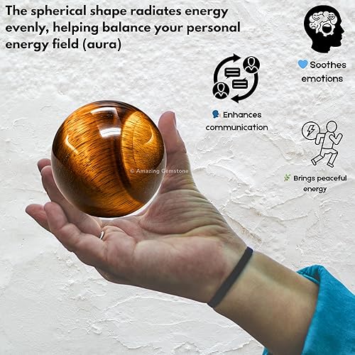 Vista 235 de Amazing Gemstone Black Tourmaline Crystal Ball with Stand - 2" Inches Crystal Sphere Meditation Balls for Witchcraft and Decorative Balls