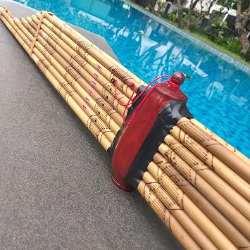 Premium Thai Khaen Bamboo Pipes Khen Double Silver Free-Reed Traditional Folk Isan Lao Mouth Organ Musical Instrument Professional Level Kan 8 Keys Am